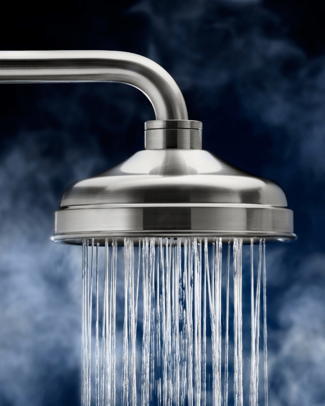 Hot shower vaporizing water